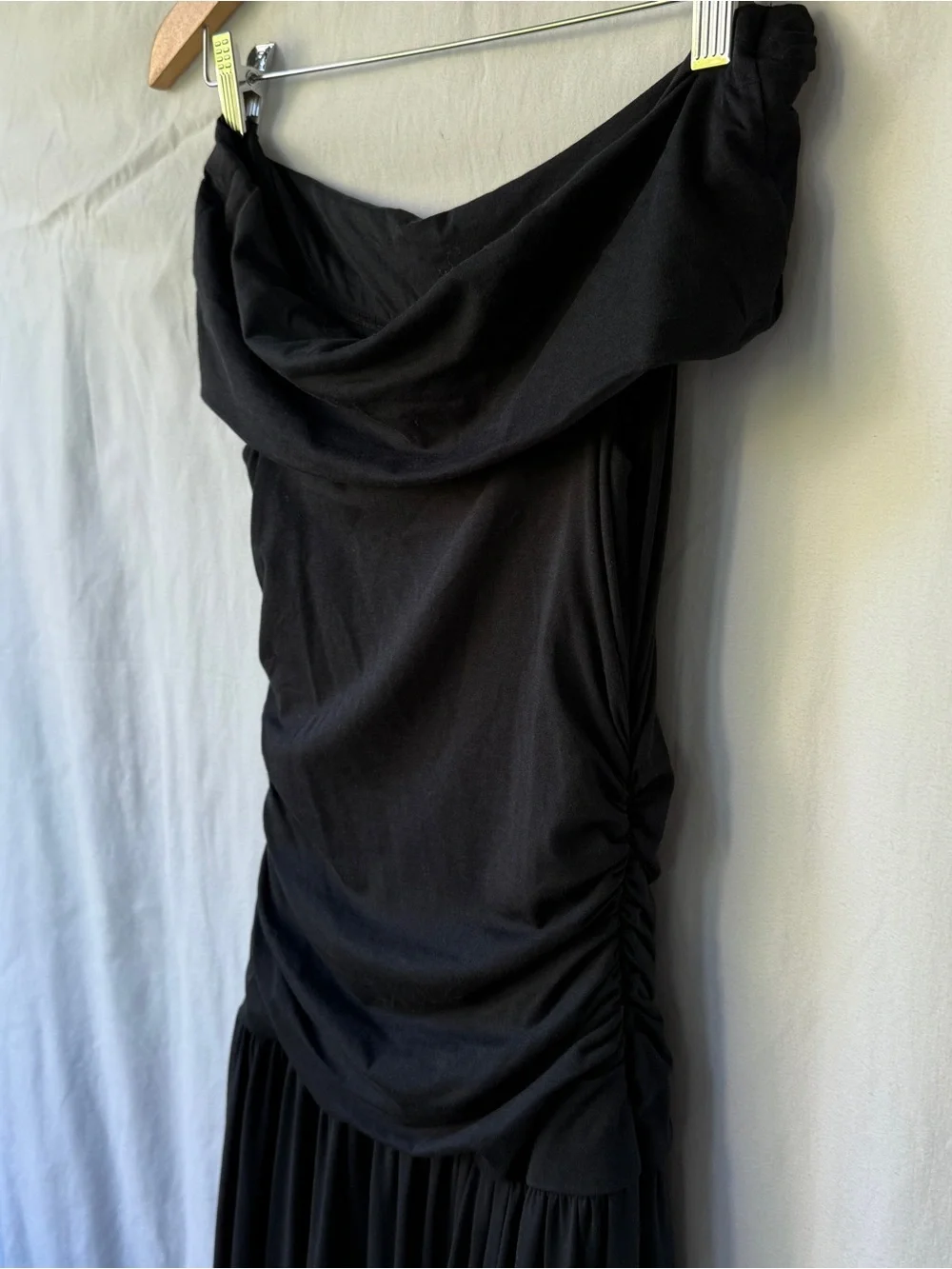 Abercrombie & Fitch Black Off-Shoulder Maxi Dress
